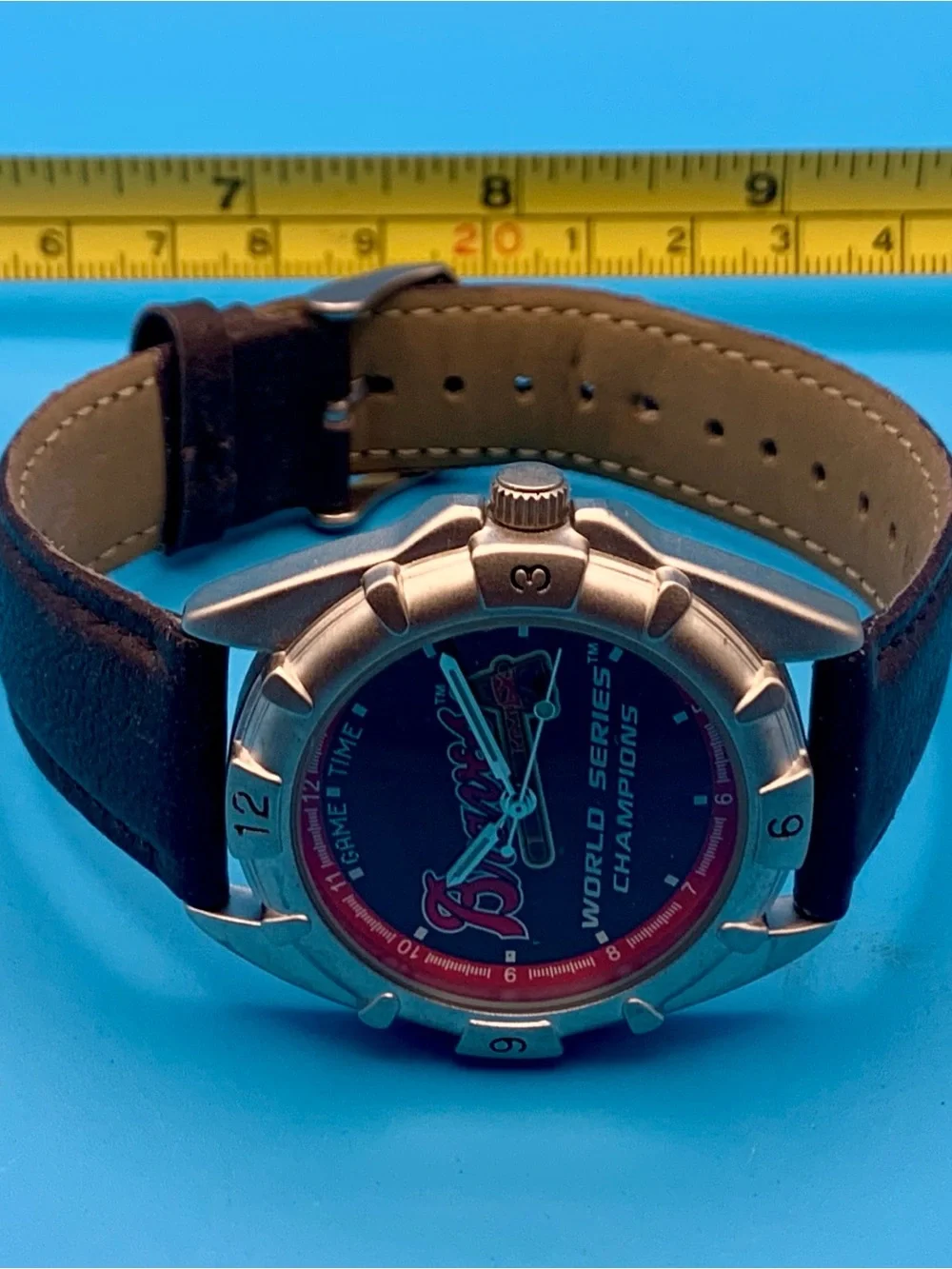 GAME TIME Men’s Vintage Watch BRAVES 1957 WORLD SERIES CHAMPIONS Works New Batt